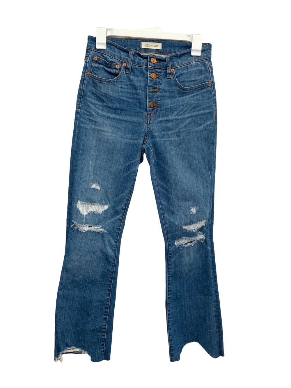 Madewell Cali Demi-Boot Jeans Bronson Wash: Button-Front Edition Distressed 26